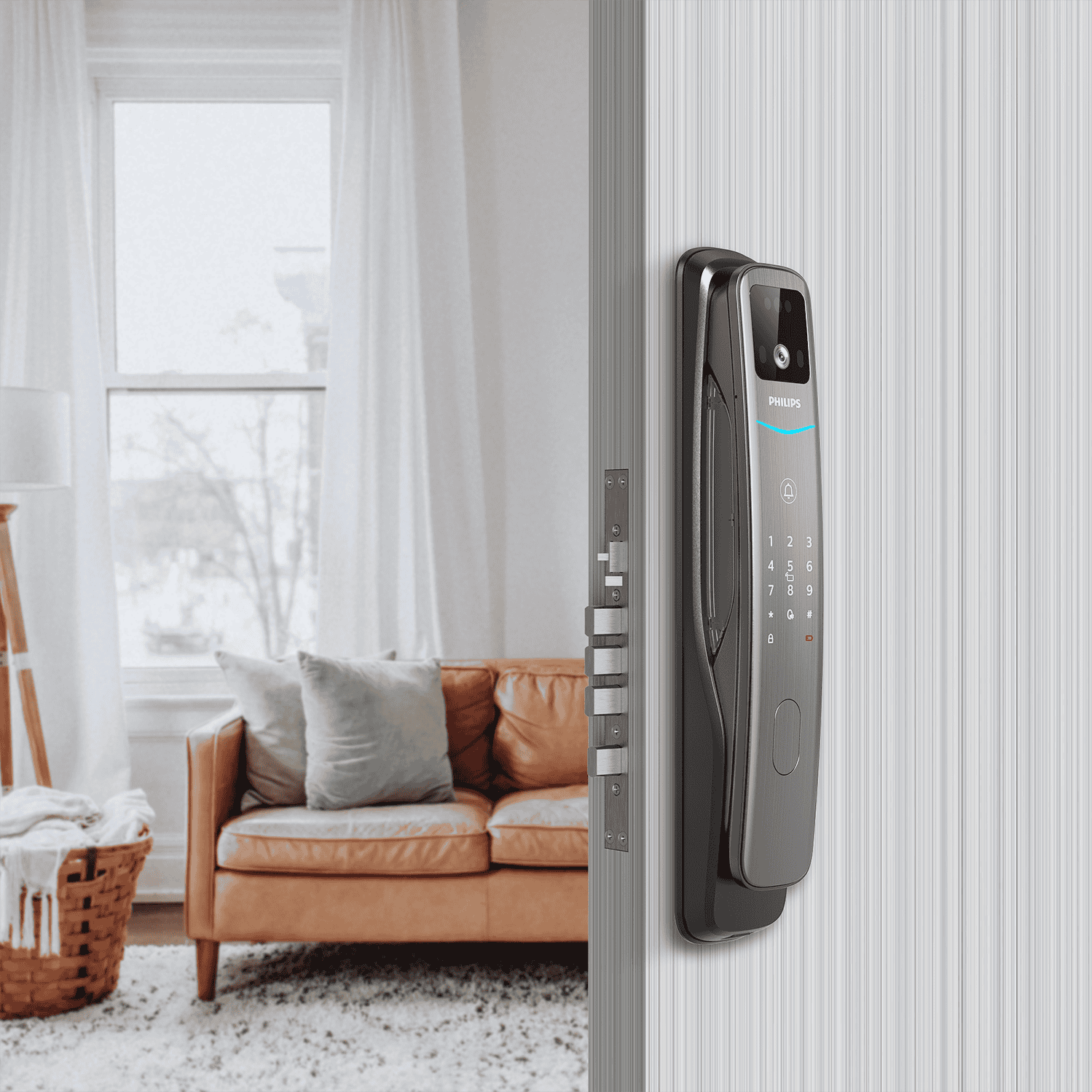 Philips 702-FVP 3D人臉辨識智慧門鎖 黑曜石安全智能門鎖 實時監控